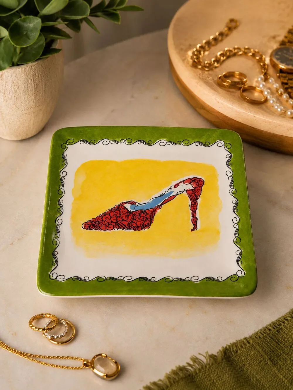 Pier 1 Imports High Heel Shoe Trinket Dish Catchall Jewelry Ring Holder Ceramic